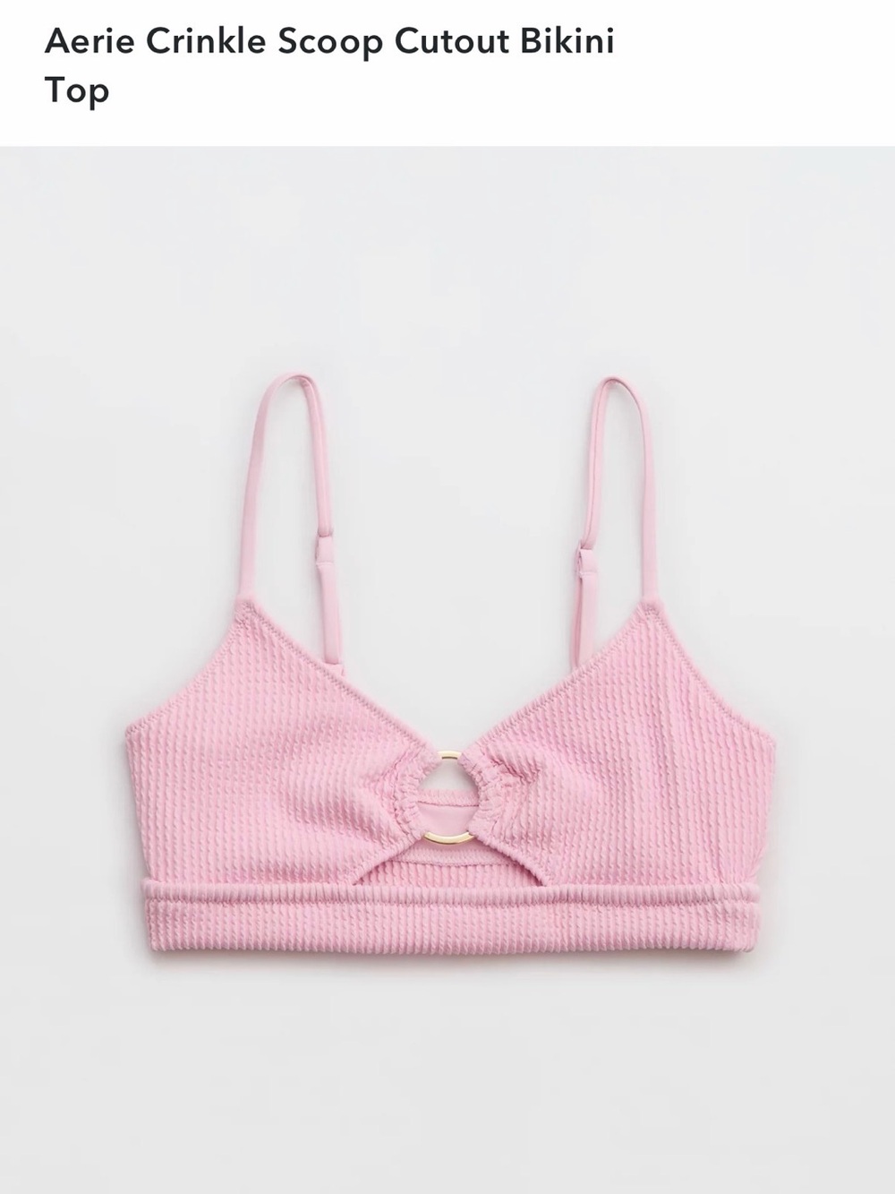 Aerie Crinkle Scoop Cutout Bikini Top - Pink size xs